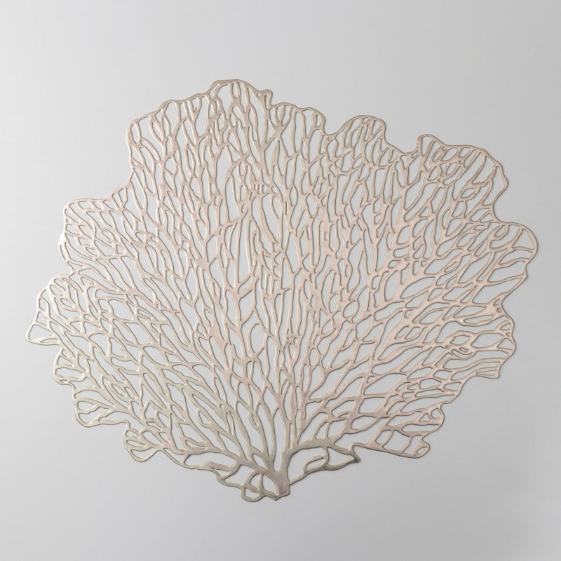 Набор салфеток кухонных «Кораллы», 48×39 см, цвет золото